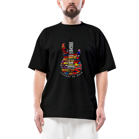 Legends Rock siyah oversize tişört