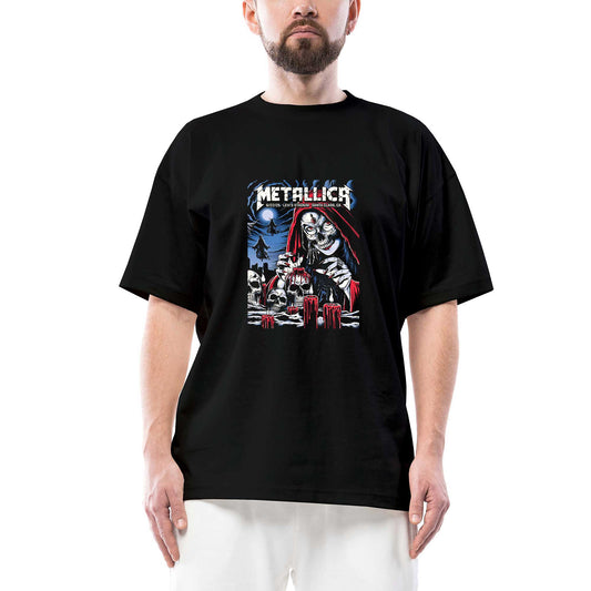 Metallica 2025 Tour siyah oversize tişört