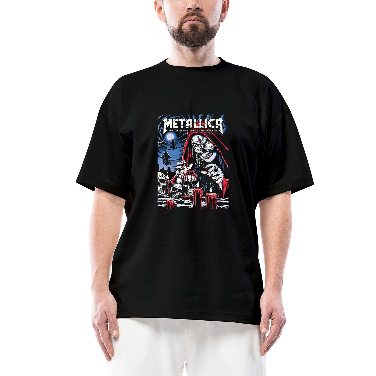 Metallica 2025 Tour Oversize Siyah Tişört