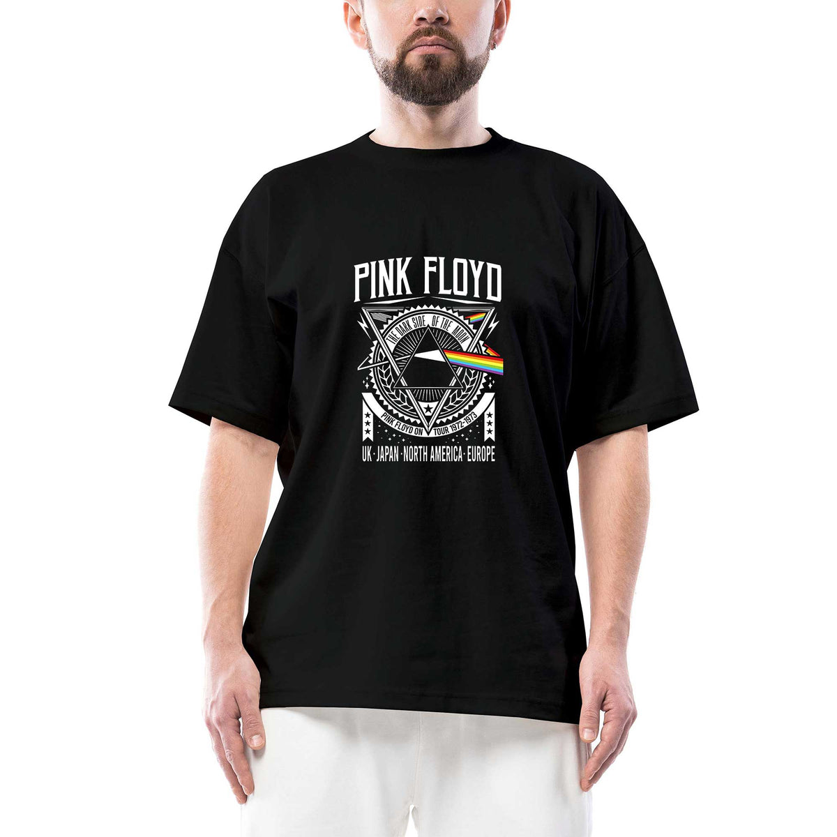 Pink Floyd Tour 1972 1973 Oversize Siyah Tişört