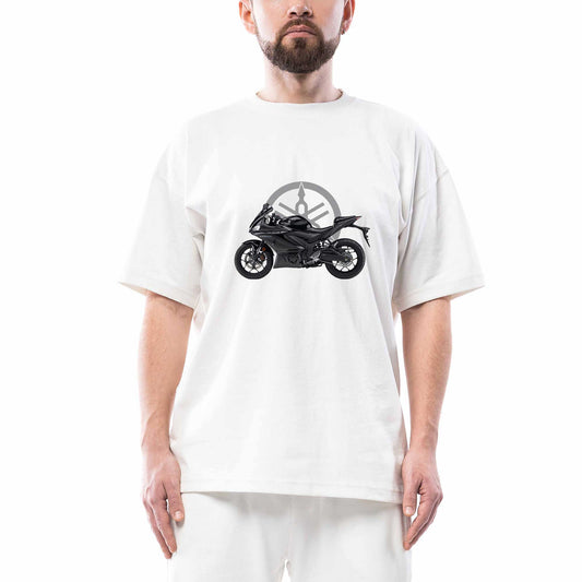 Yamaha R25 Vs Logo Oversize Beyaz Tişört