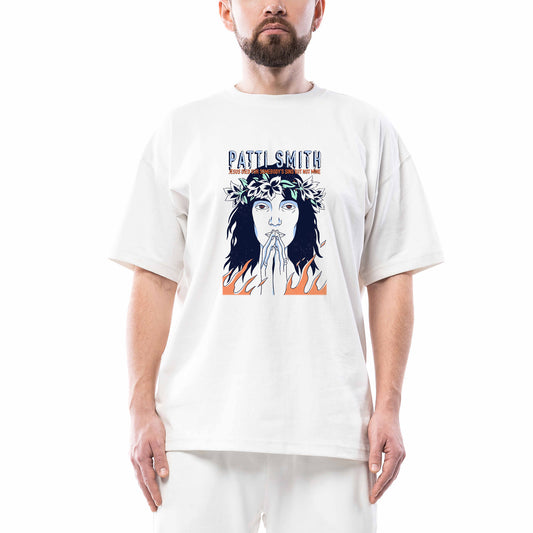 Patti Smith Gloria Beyaz Oversize Tişört