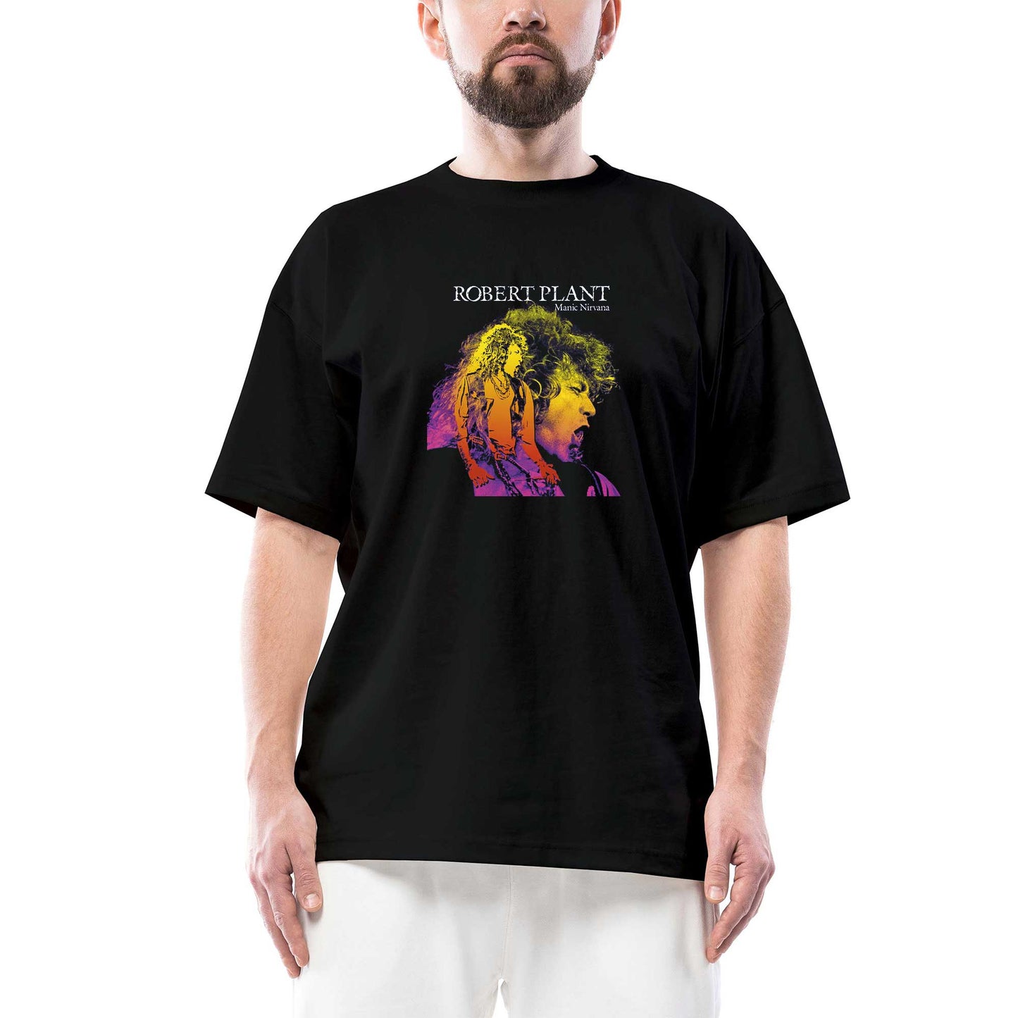 Robert Plant Manic Nirvana Siyah Oversize Tişört
