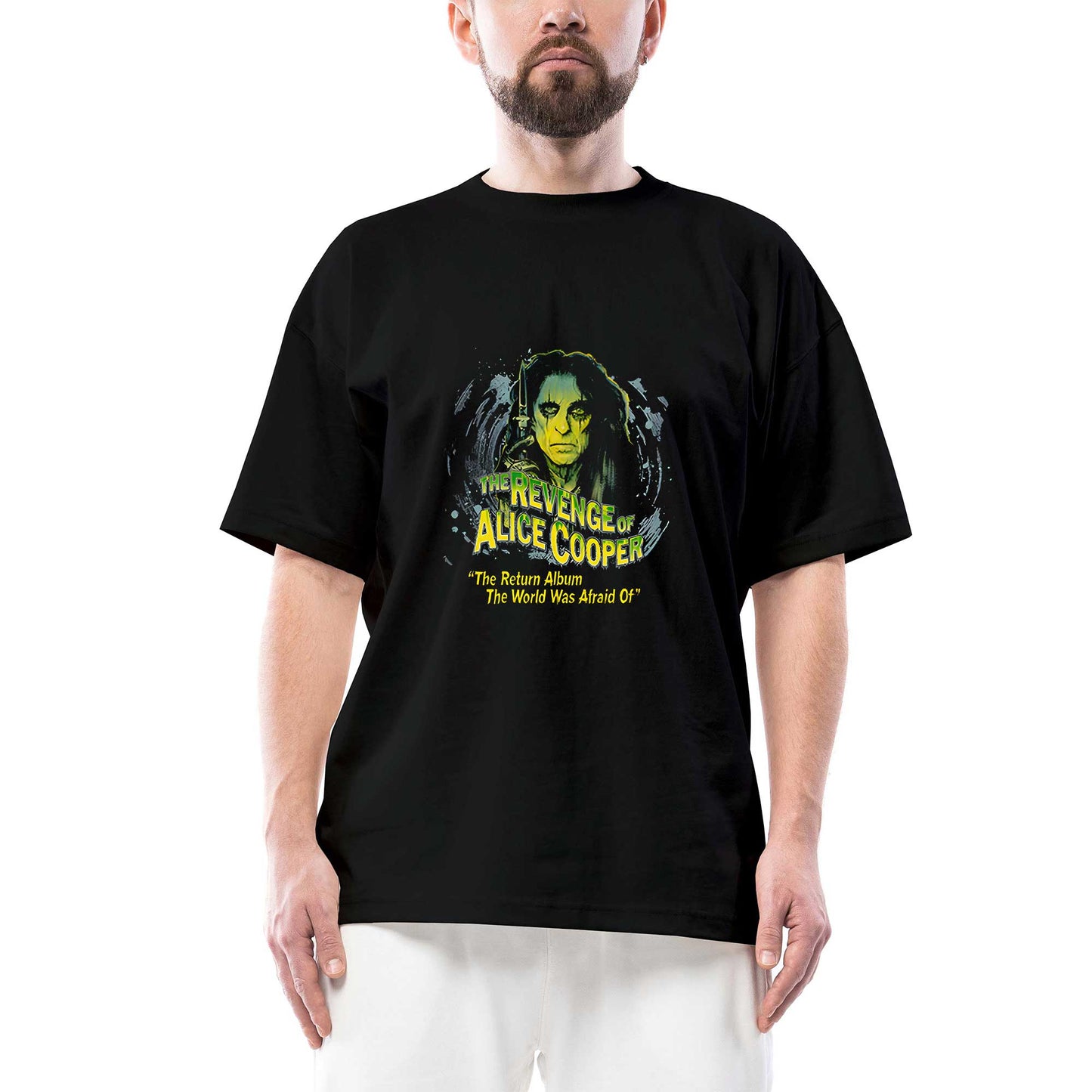 Alice Cooper The Revenge of Face Siyah Oversize Tişört