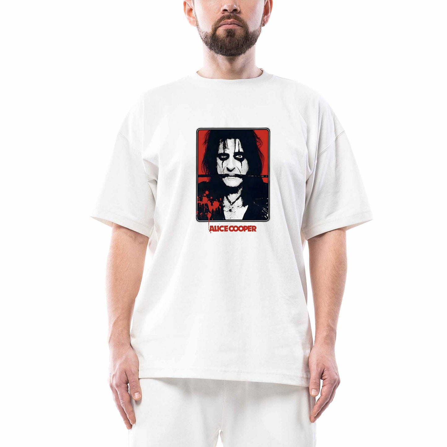 Alice Cooper The Belt Beyaz Oversize Tişört
