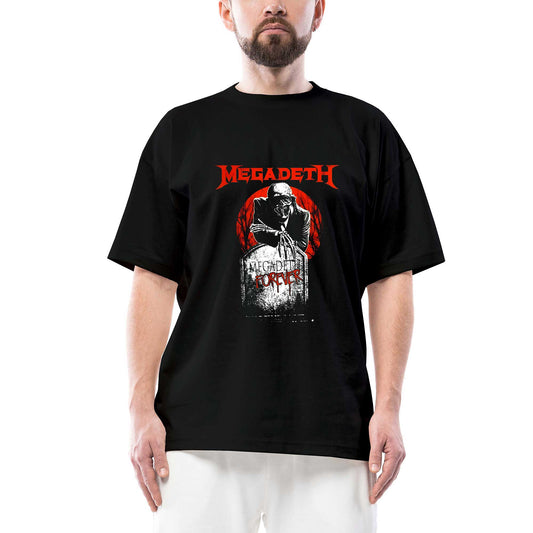 Megadeth Forever on Reels Siyah Oversize Tişört