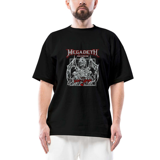 Megadeth Crush The World Siyah Oversize Tişört