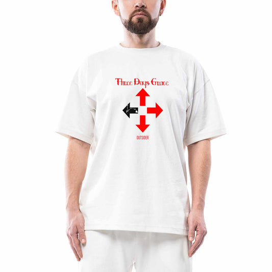 Three Days Grace Outsider Beyaz Oversize Tişört
