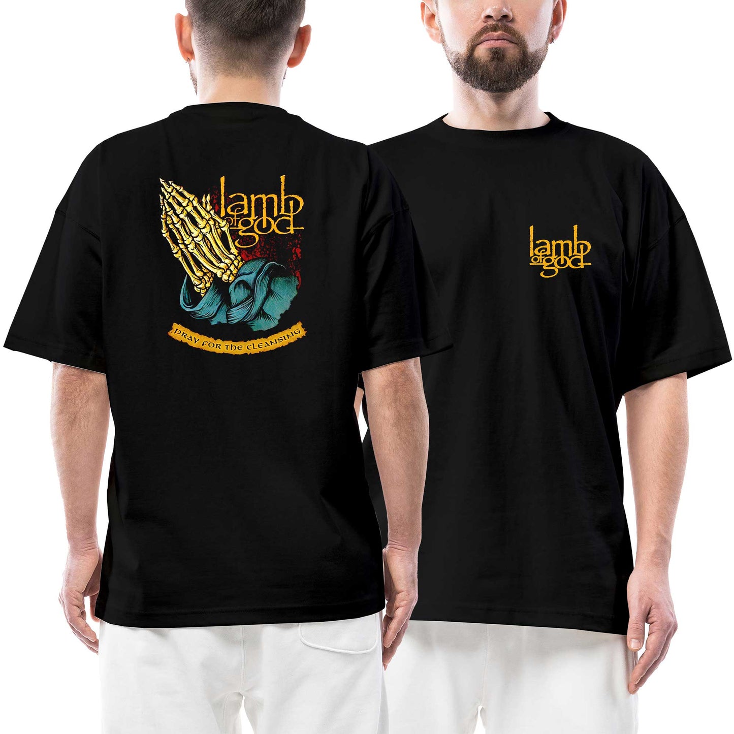 Lamb Of God Dray For The Cleansing Ön Arka Baskılı Siyah Oversize Tişört