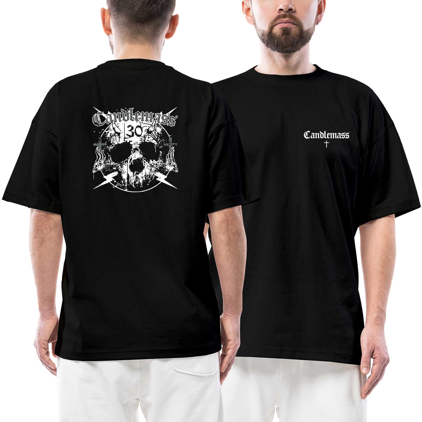 Candlemass Doom Metal Long Sleeve Ön Arka Baskılı Siyah Oversize Tişört