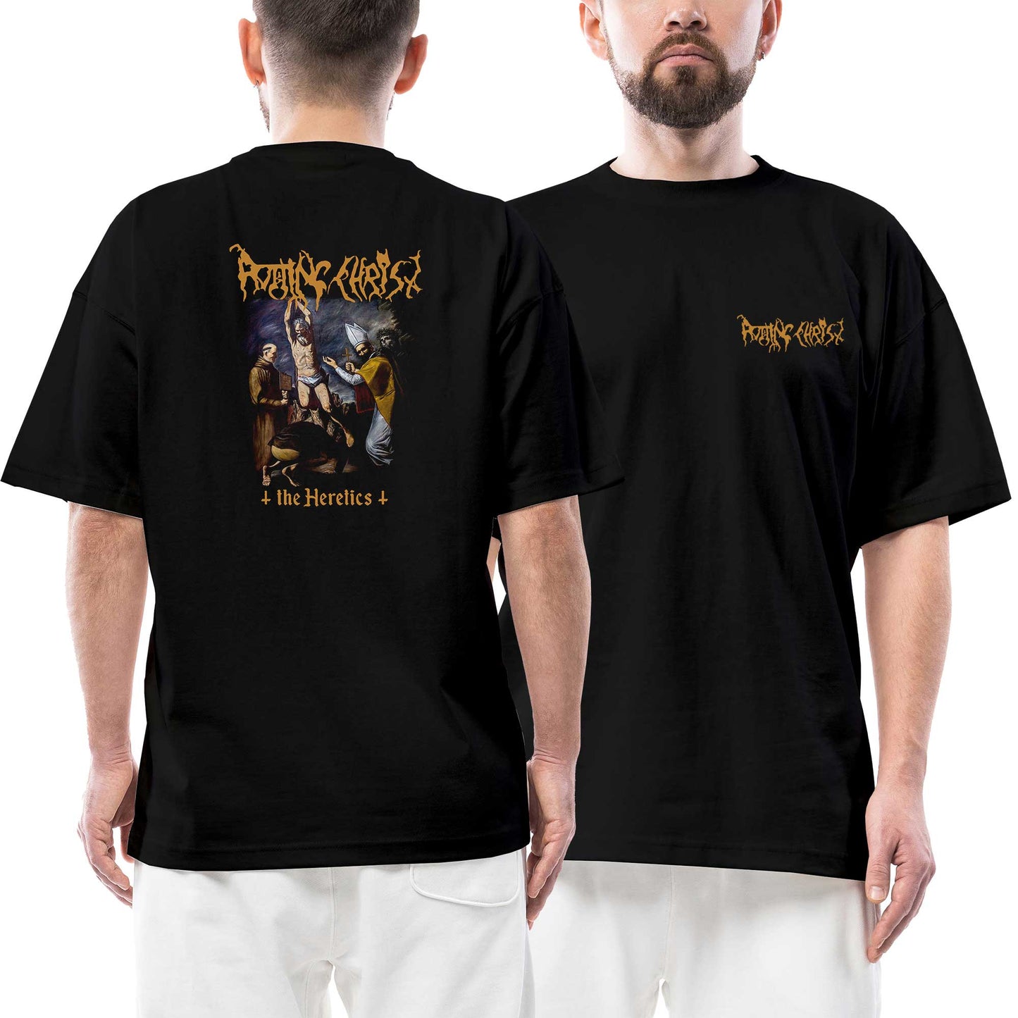 Rotting Christ The Heretics Ön Arka Baskılı Siyah Oversize Tişört