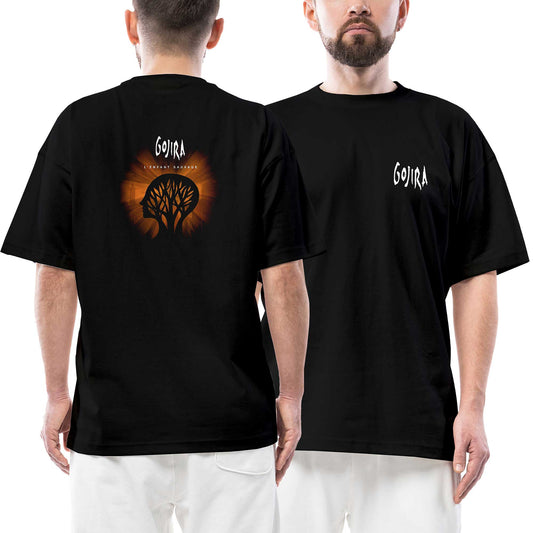 Gojira Le Efant Sauvage Ön Arka Baskılı Siyah Oversize Tişört