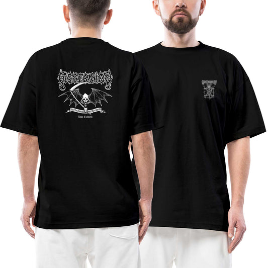 Dissection Satan Skull Ön Arka Baskılı Siyah Oversize Tişört