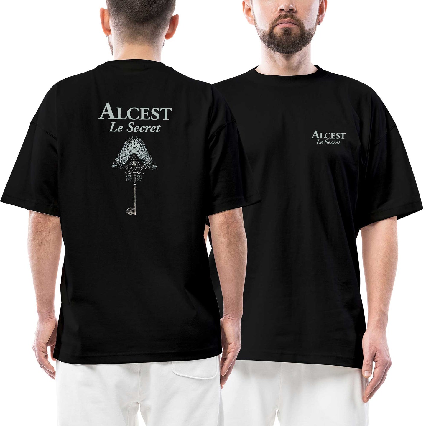 Alcest Le Secret Ön Arka Baskılı Siyah Oversize Tişört