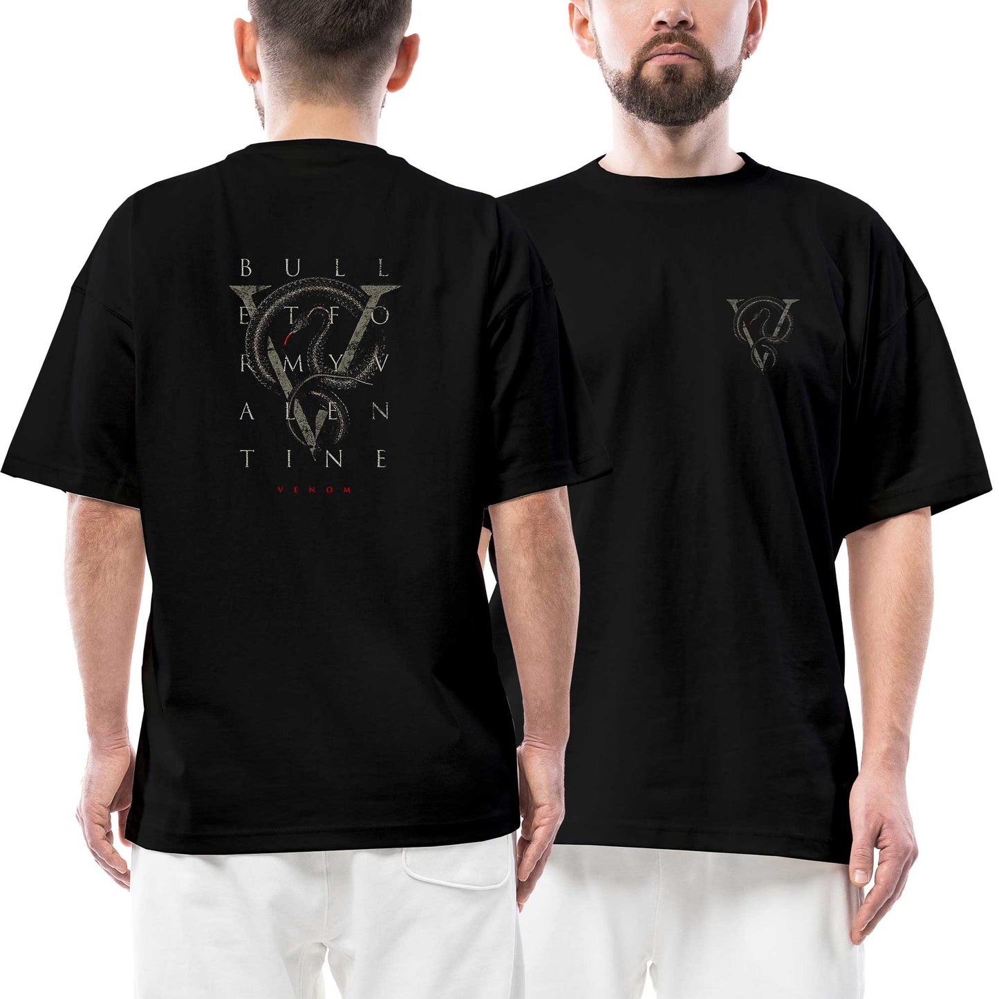 Bullet for My Valentine Venom Ön Arka Baskılı Siyah Oversize Tişört