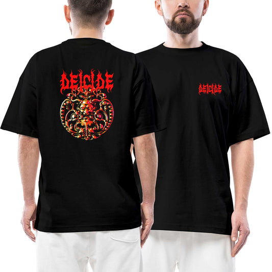Deicide Album Ön Arka Baskılı Siyah Oversize Tişört