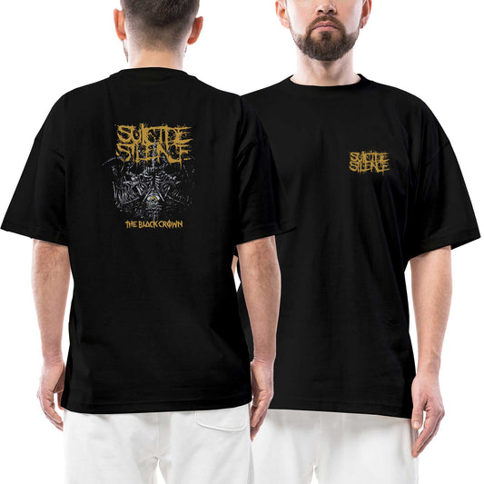 Suicide Silence The Black Crown Ön Arka Baskılı Siyah Oversize Tişört