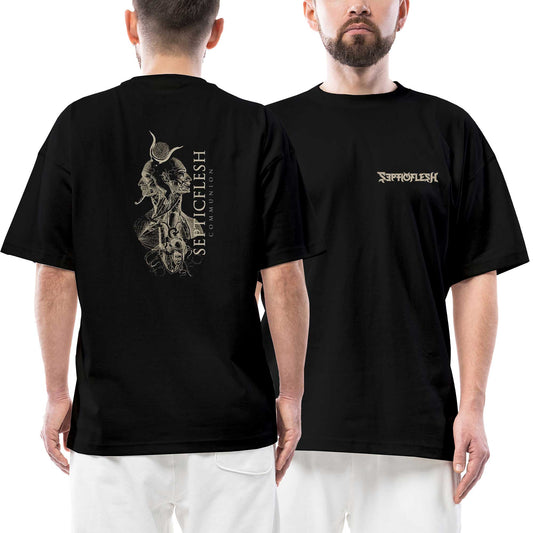 Septicflesh Communion Ön Arka Baskılı Siyah Oversize Tişört