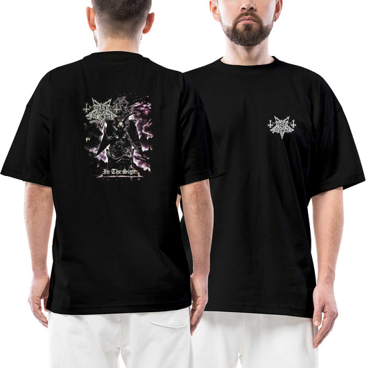 Dark Funeral İn The Sign Ön Arka Baskılı Siyah Oversize Tişört