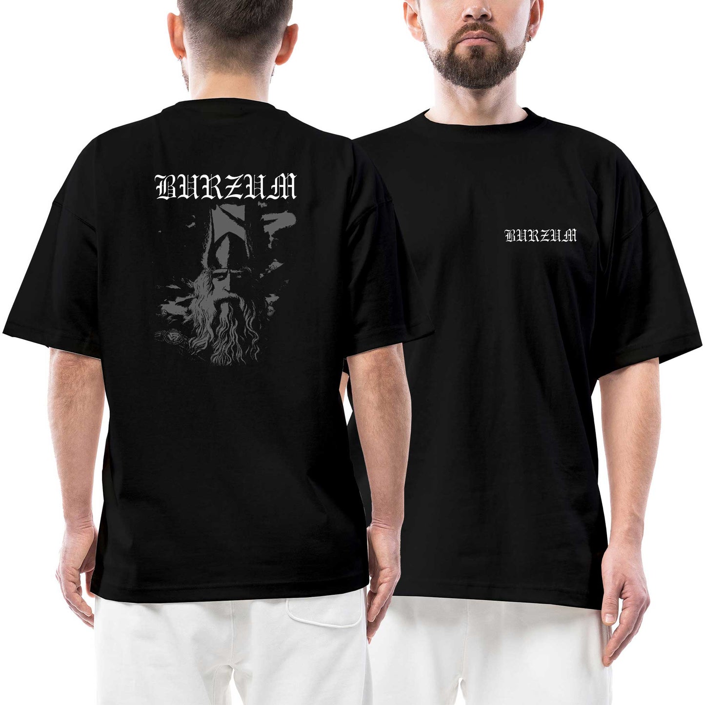 Burzum True Norwegian Black Metal Ön Arka Baskılı Siyah Oversize Tişört