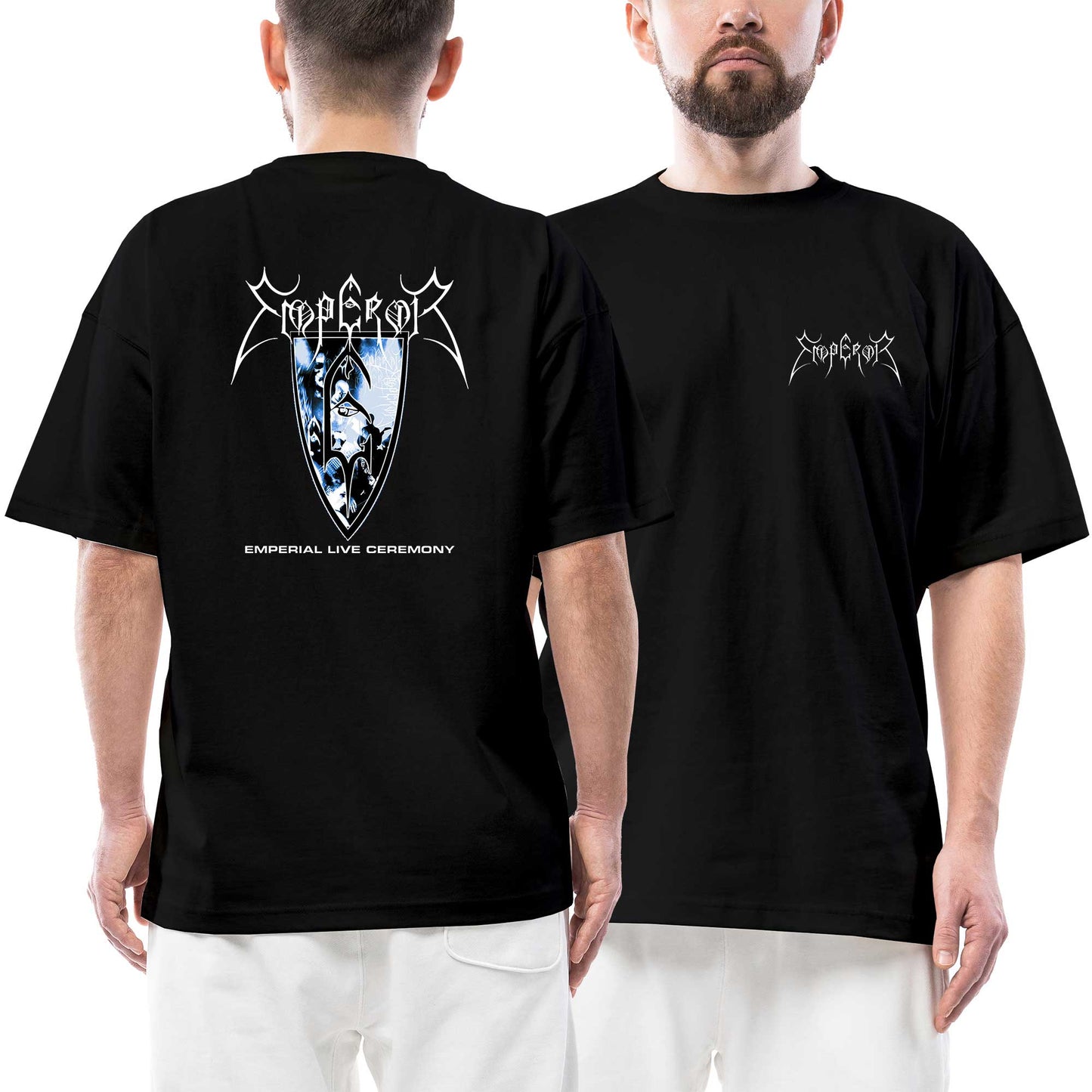 Emperor Emperial Live Ceremony Ön Arka Baskılı Siyah Oversize Tişört