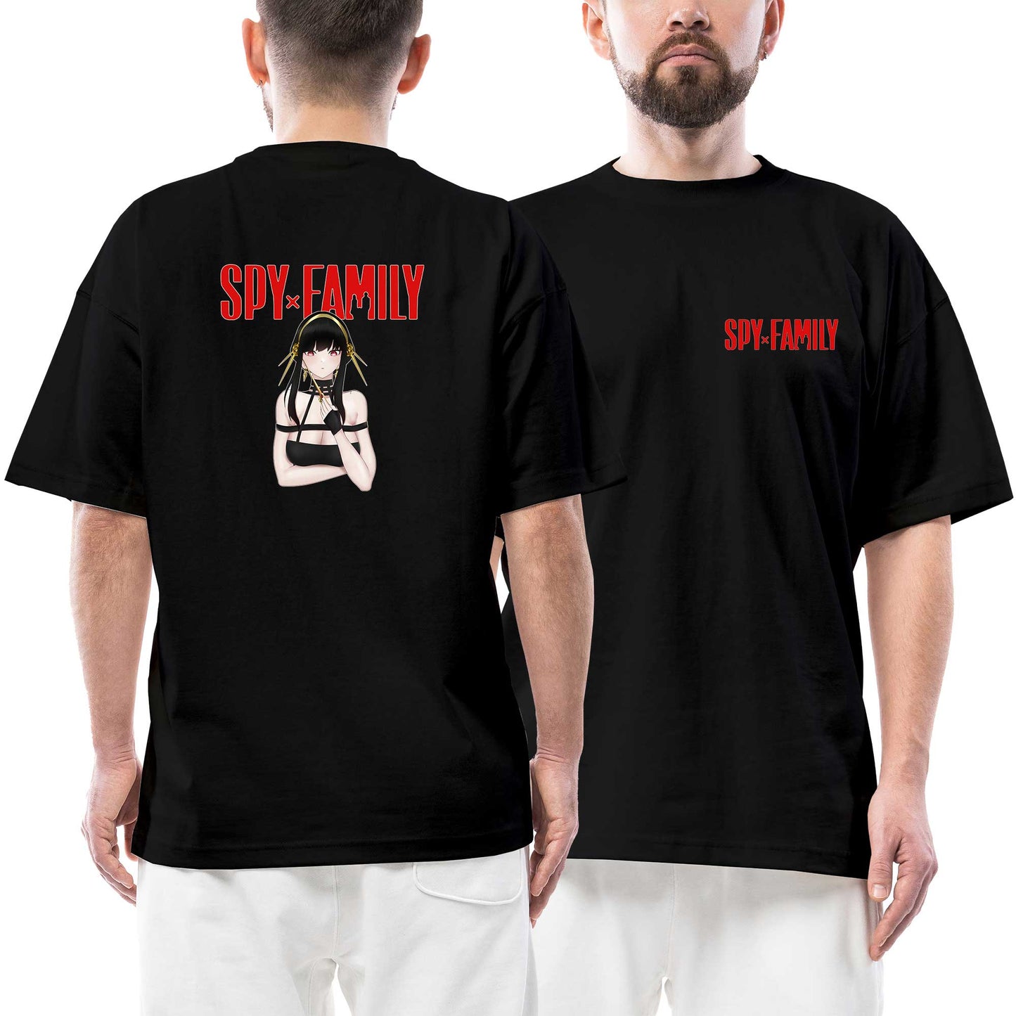 Spy x Family Anya Forger Ön Arka Baskılı Siyah Oversize Tişört