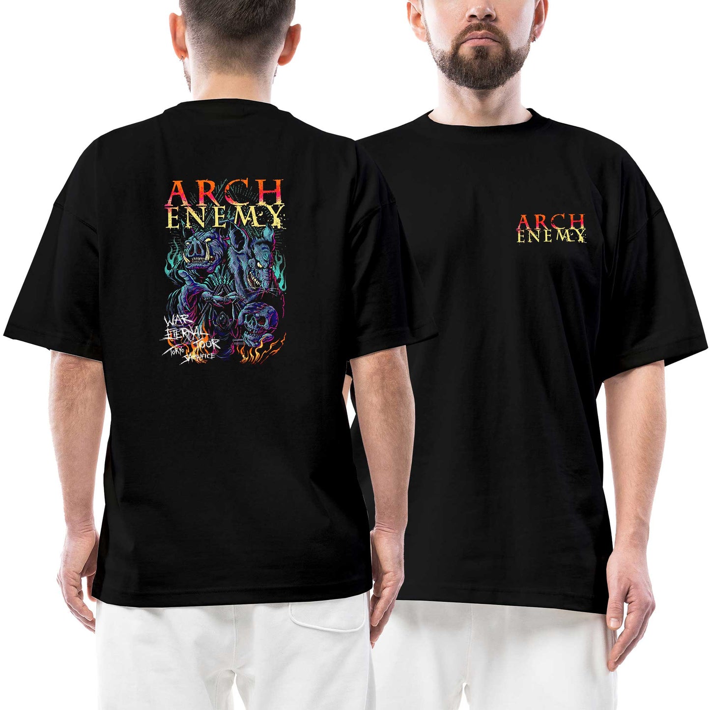 Arch Enemy War Eternal Your Tokyo Sacrifice Ön Arka Baskılı Siyah Oversize Tişört