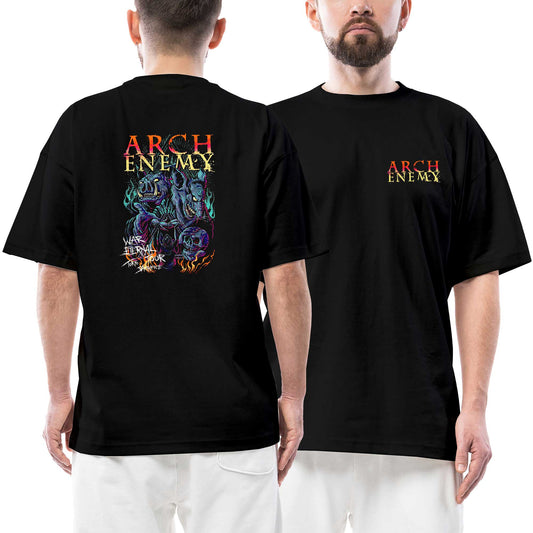 Arch Enemy War Eternal Your Tokyo Sacrifice Ön Arka Baskılı Siyah Oversize Tişört