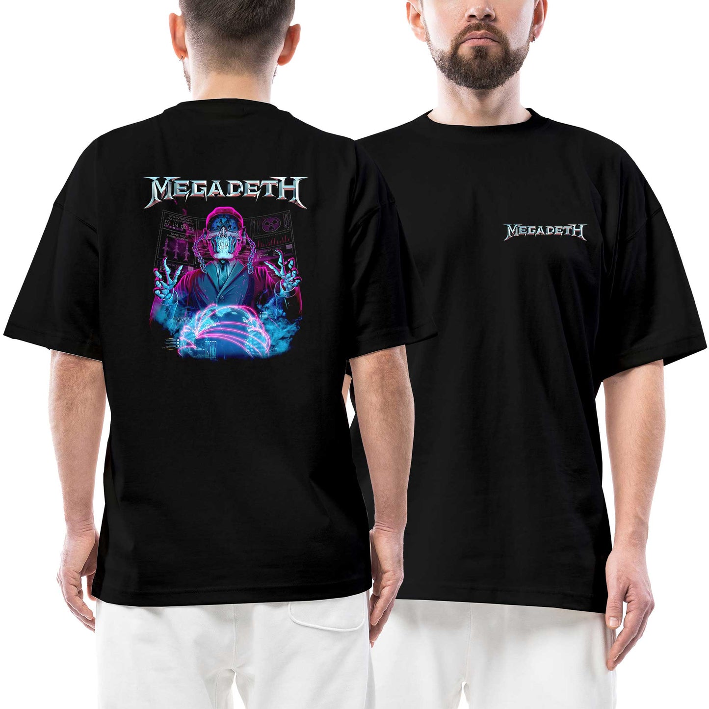 Megadeth Ruler Of The World Ön Arka Baskılı Siyah Oversize Tişört