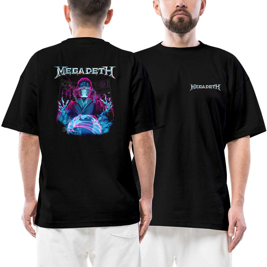 Megadeth Ruler Of The World Ön Arka Baskılı Siyah Oversize Tişört