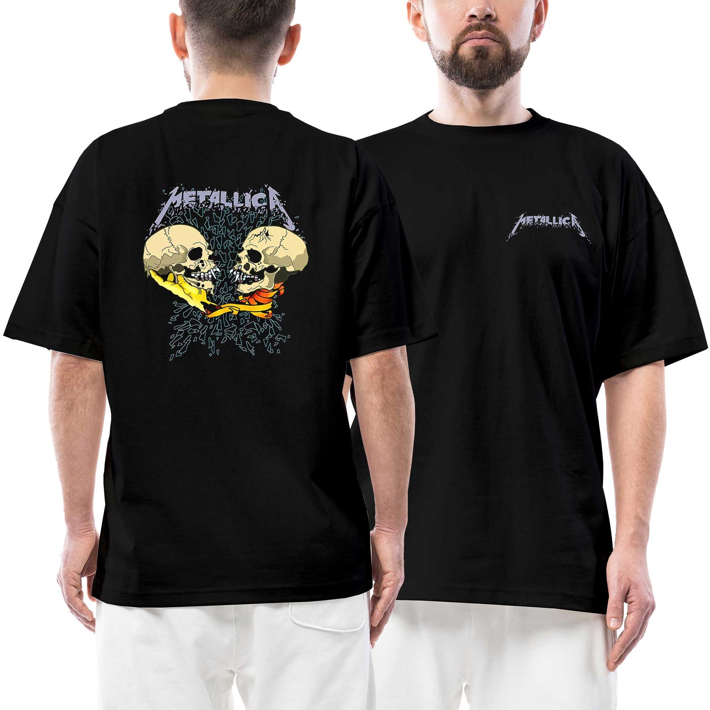Metallica Sad But True Ön Arka Baskılı Siyah Oversize Tişört