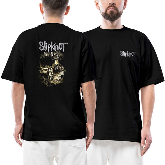Slipknot Evil Ön Arka Baskılı Siyah Oversize Tişört