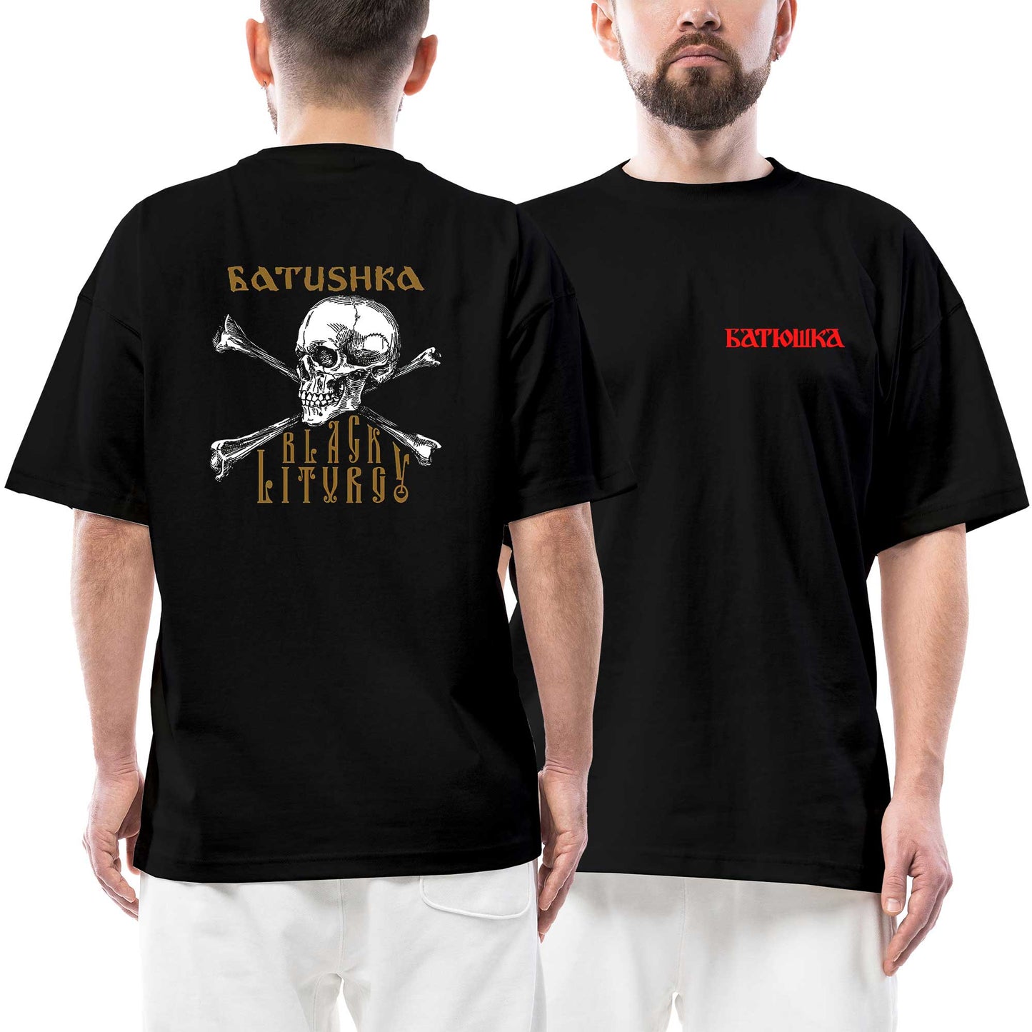 Batushka Black Liturgy Ön Arka Baskılı Siyah Oversize Tişört