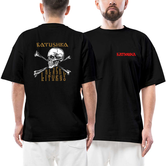 Batushka Black Liturgy Ön Arka Baskılı Siyah Oversize Tişört