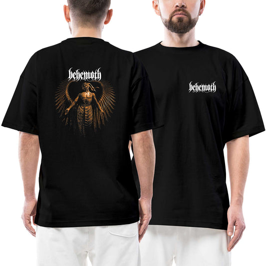 Behemonth Cover Ön Arka Baskılı Siyah Oversize Tişört