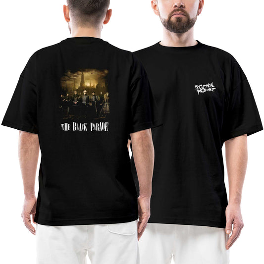 My Chemical Romance The Black Grup Ön Arka Baskılı Siyah Oversize Tişört