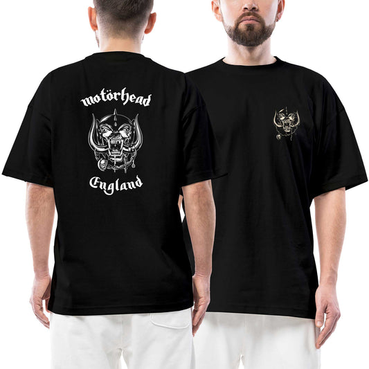 Motörhead England Ön Arka Baskılı Siyah Oversize Tişört