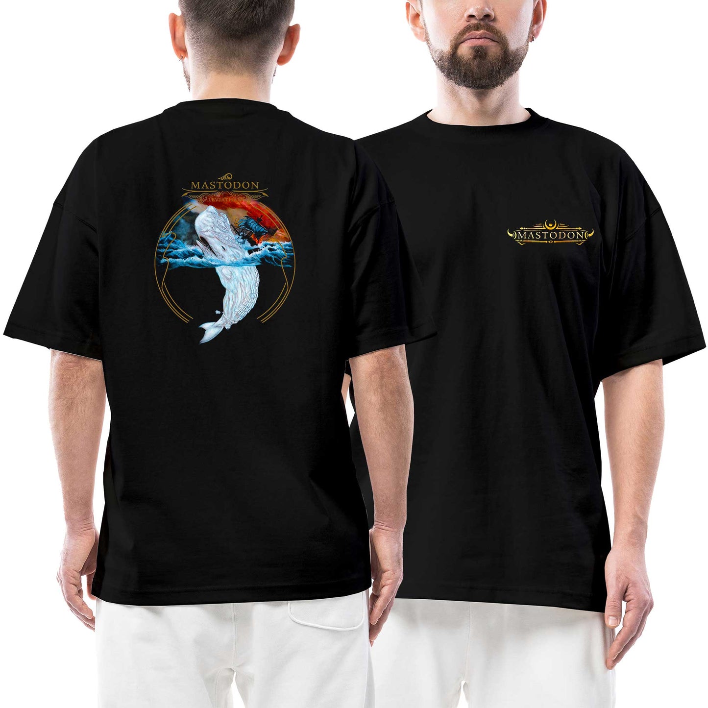 Mastodon Leviathan Ön Arka Baskılı Siyah Oversize Tişört