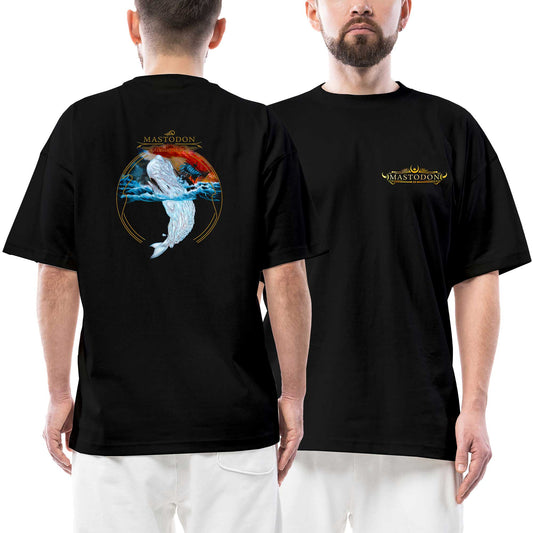 Mastodon Leviathan Ön Arka Baskılı Siyah Oversize Tişört
