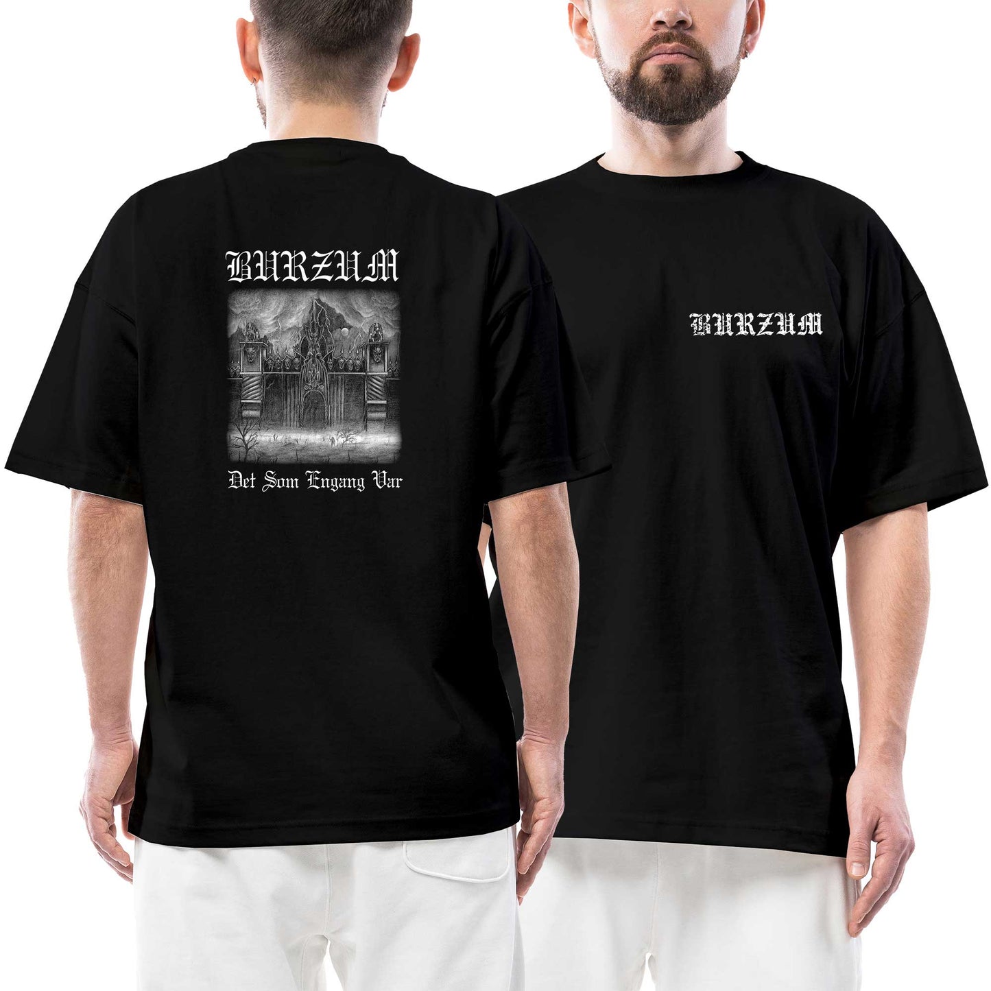 Burzum Det Som Engang Var Ön Arka Baskılı Siyah Oversize Tişört