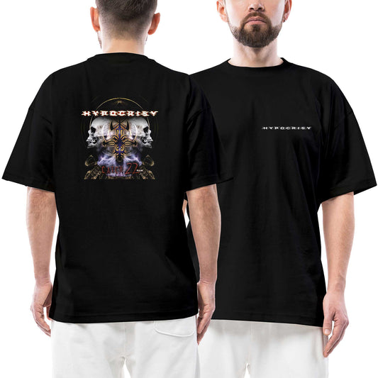 Hypocrisy Catch 22 Ön Arka Baskılı Siyah Oversize Tişört