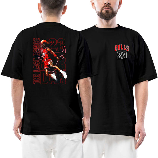 Chicago Bulls The last Dance Ön Arka Baskılı Siyah Oversize Tişört