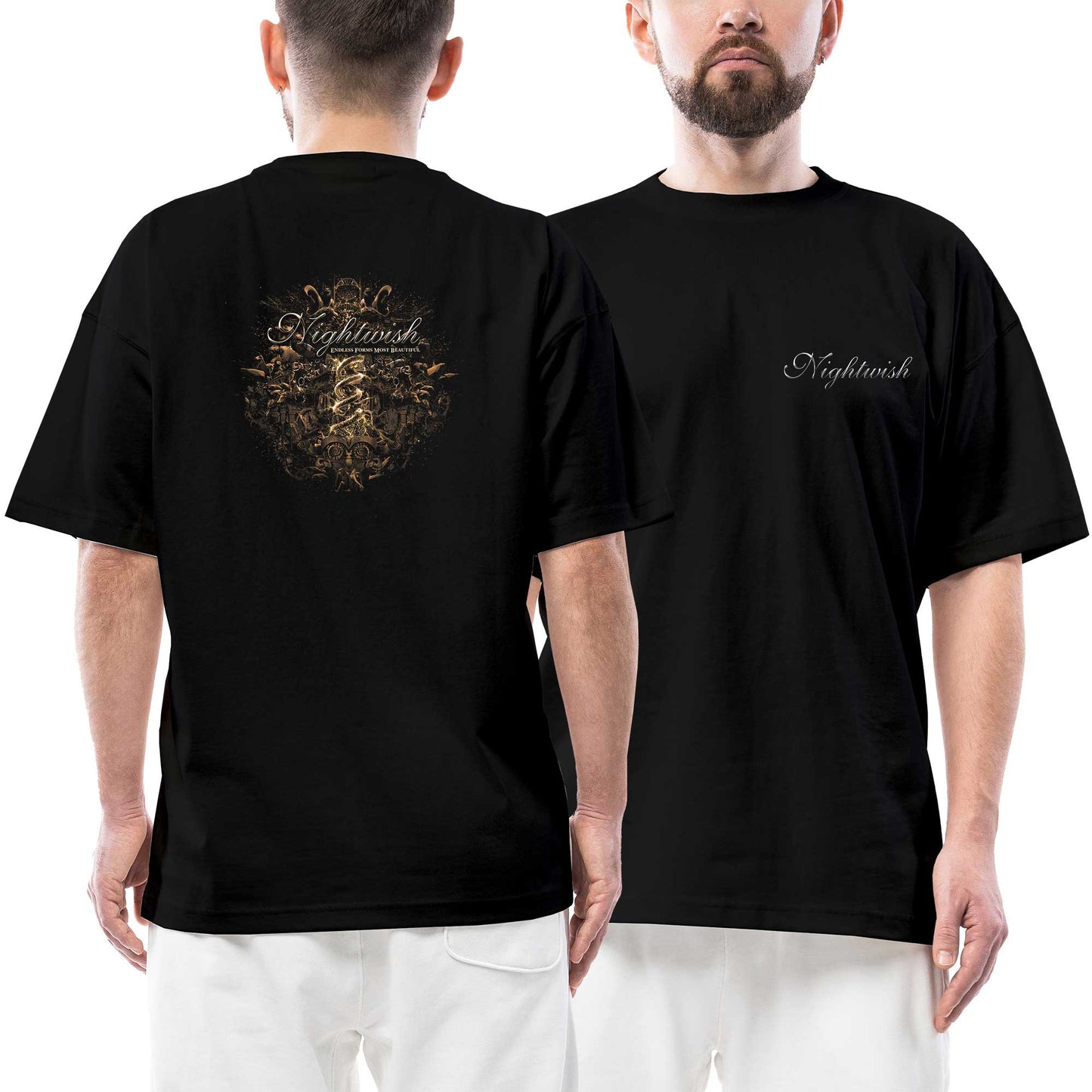 Nightwish Endless Forms Ön Arka Baskılı Siyah Oversize Tişört