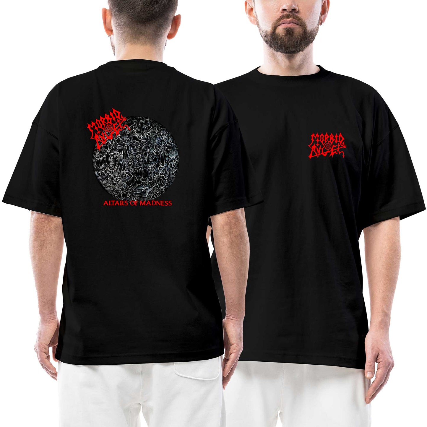 Morbid Angel Altars of Madness Ön Arka Baskılı Siyah Oversize Tişört