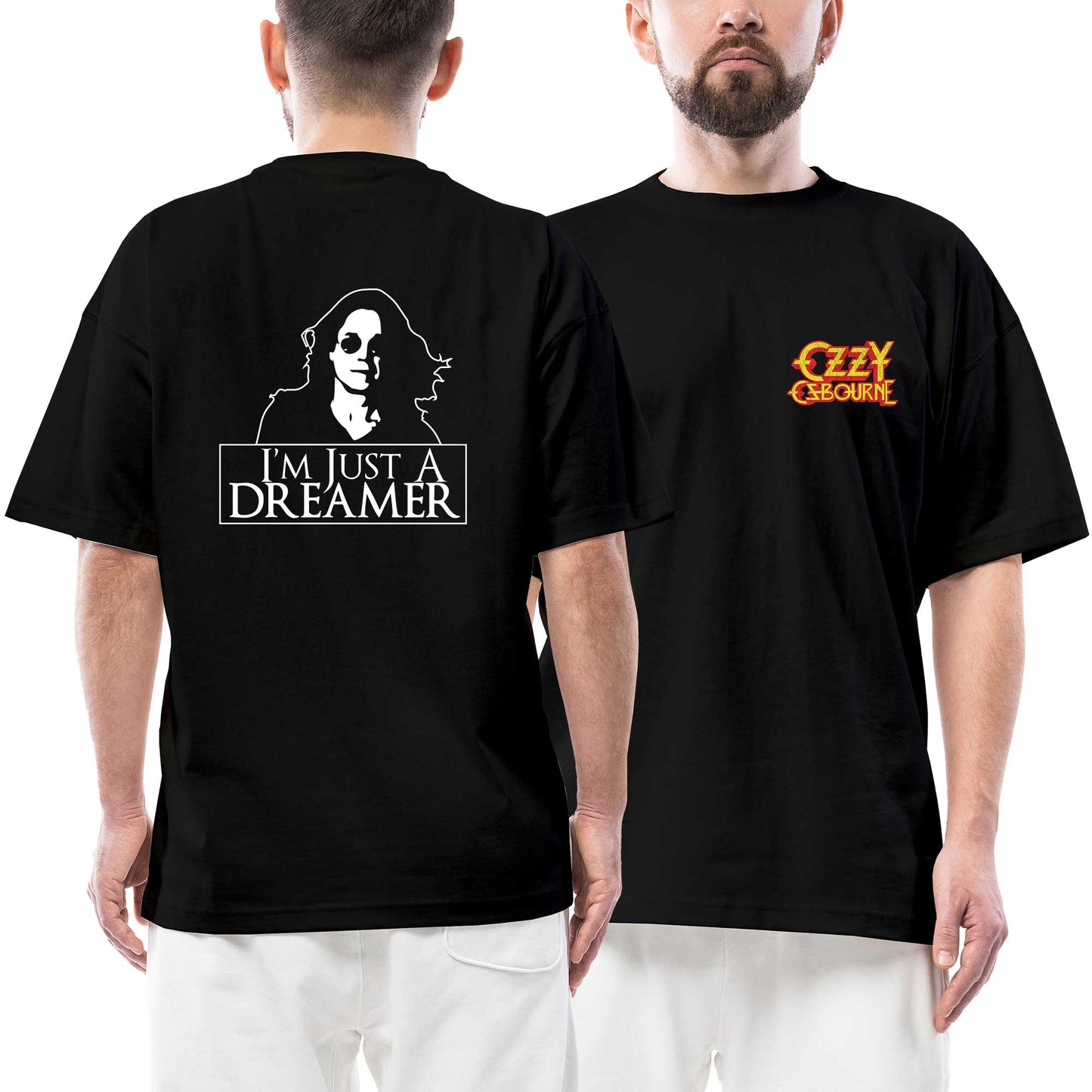 Ozzy Osbourne Im Just A Dreamer Ön Arka Baskılı Siyah Oversize Tişört