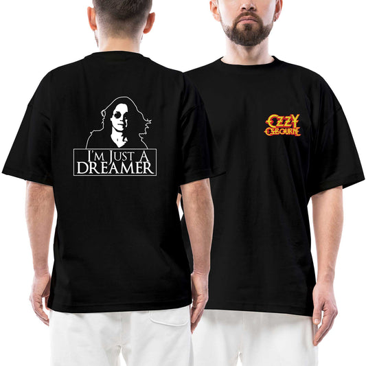 Ozzy Osbourne Im Just A Dreamer Ön Arka Baskılı Siyah Oversize Tişört