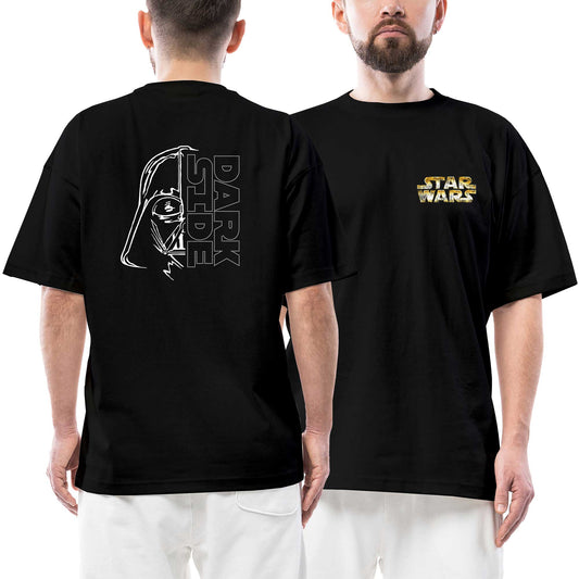 Star Wars Darth Vader Dark Side Ön Arka Baskılı Siyah Oversize Tişört