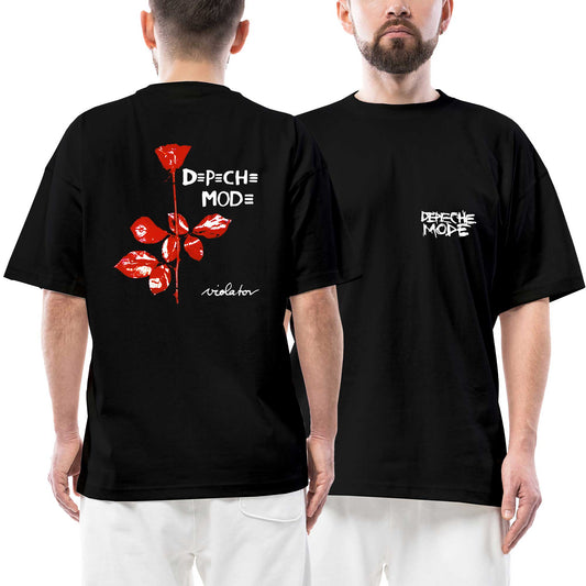Depeche Mode Ön Arka Baskılı Siyah Oversize Tişört