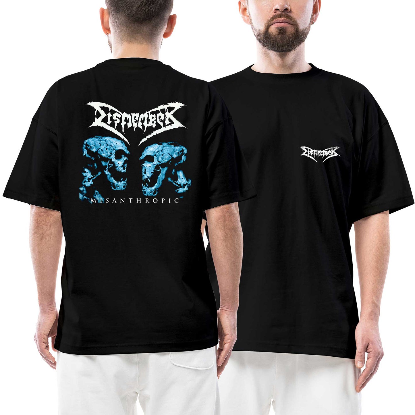 Dismember Misanthropic Ön Arka Baskılı Siyah Oversize Tişört