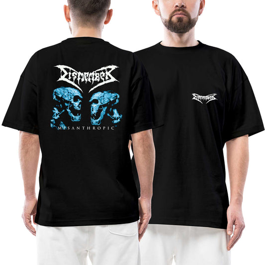 Dismember Misanthropic Ön Arka Baskılı Siyah Oversize Tişört